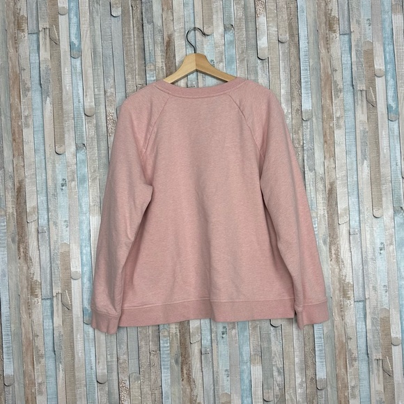 Boden XL Pink Gold Foil Striped Crew Neck Printed Cotton Sweatshirt Pullover Top - Picture 6 of 13